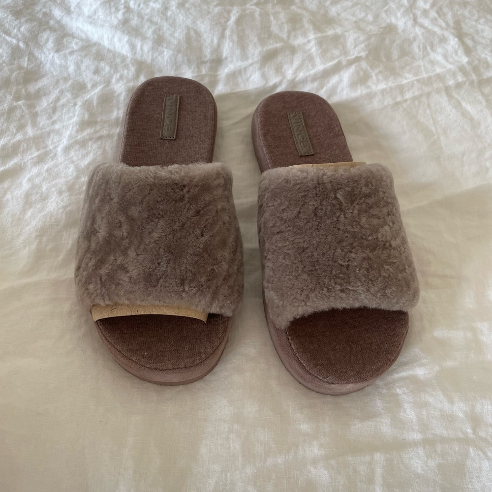 VINCE Kenia Shearling slide slippers